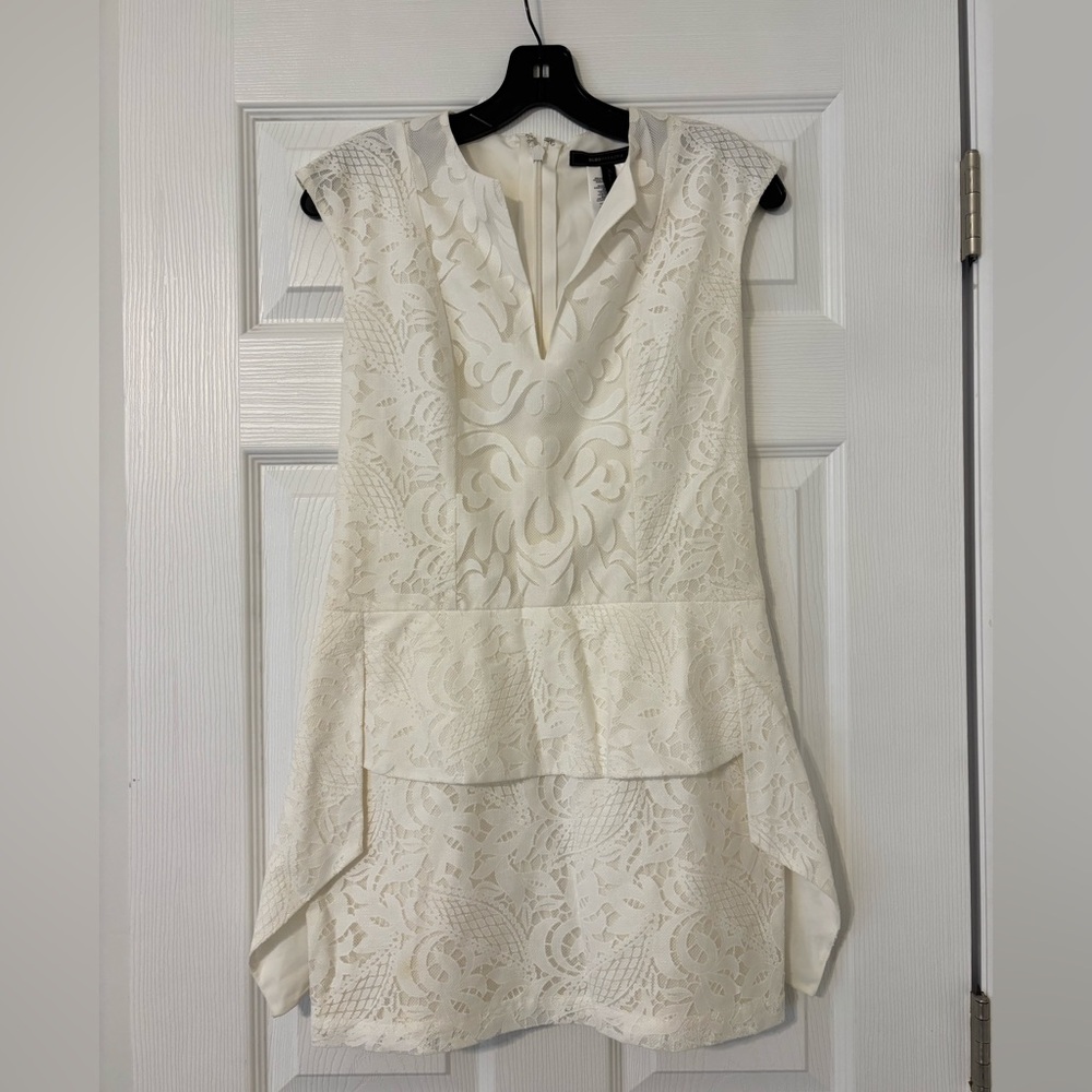 BCBGMaxAzria Cream Lace Mini Dress